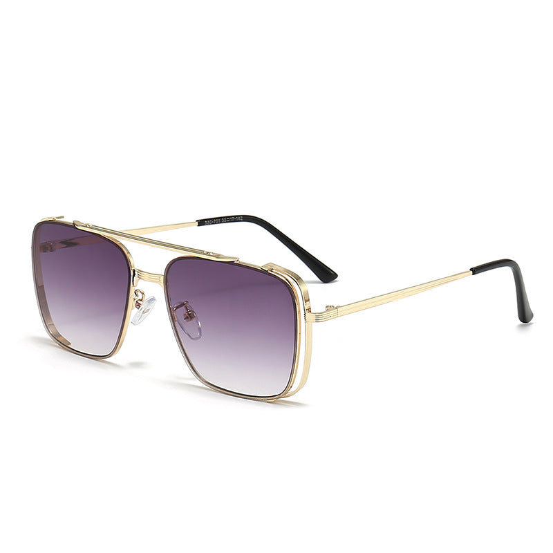 Damen modische quadratische Sonnenbrille mit elegantem Metallrahmen Brehn