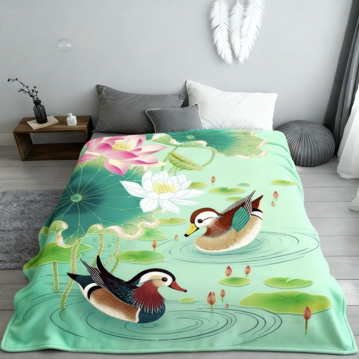 Künstlerisch von der Natur inspirierte Kuscheldecke