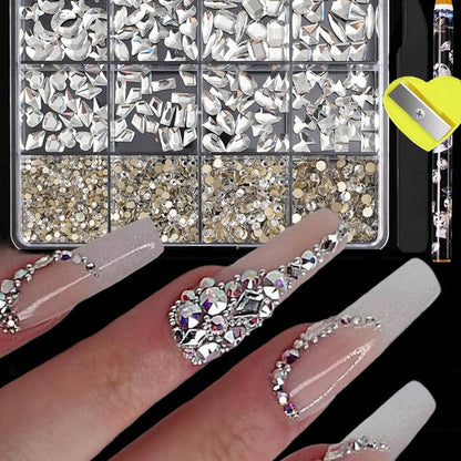 Dekoratives Nagelkunst Strass Kit