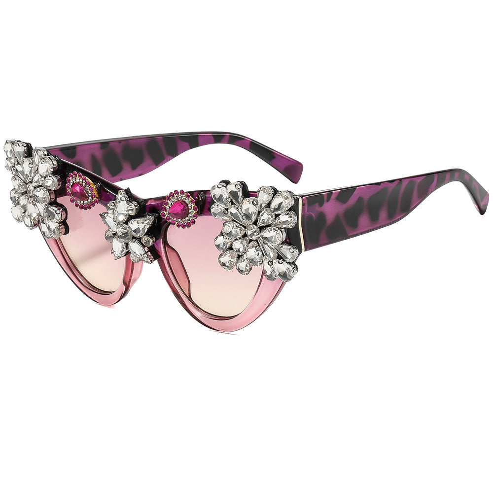 Damen extravagant verzierte Cat-Eye-Sonnenbrille Brehn