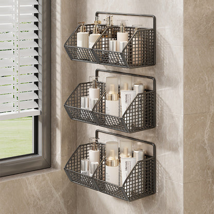 Wandmontierter Dual-Tier Gitter-Mesh Badezimmer Duschcaddy mit abtropfbaren Körben