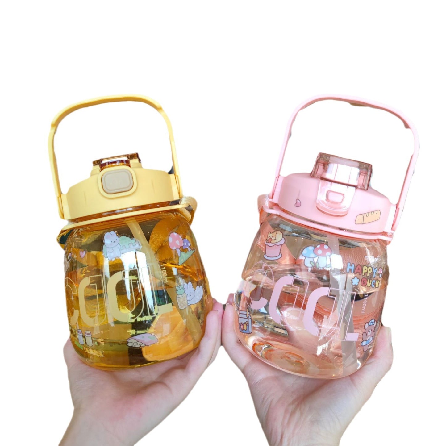 Damen farbenfrohe und auslaufsichere Trinkflasche mit ergonomischem Tragegriff Brehn
