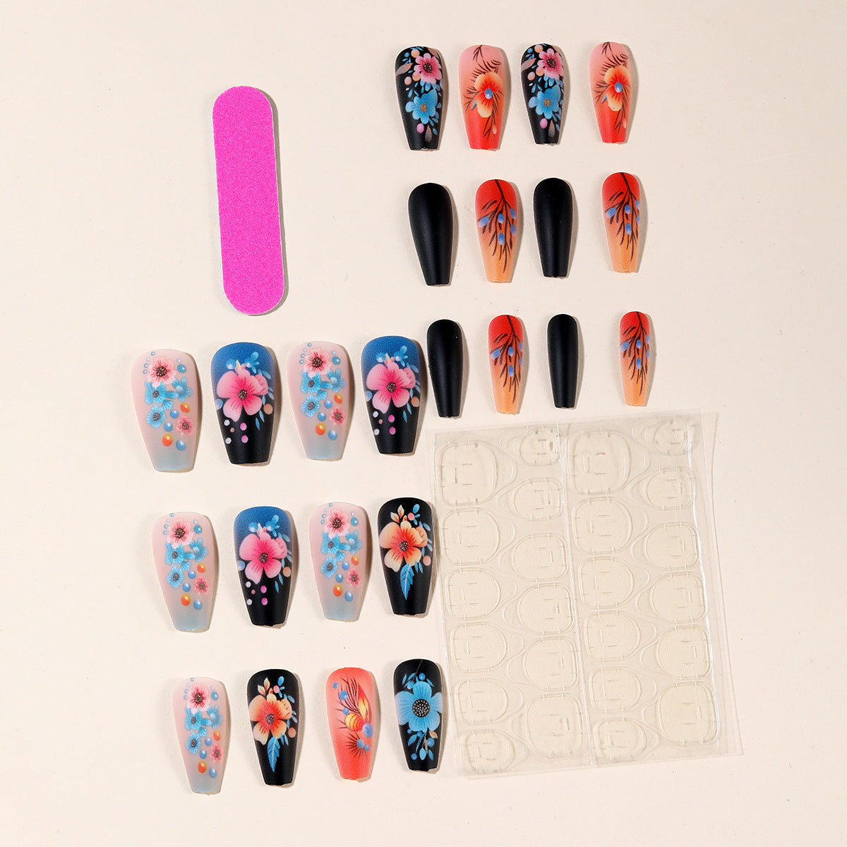 Floral Art Acryl Nagelset Brehn