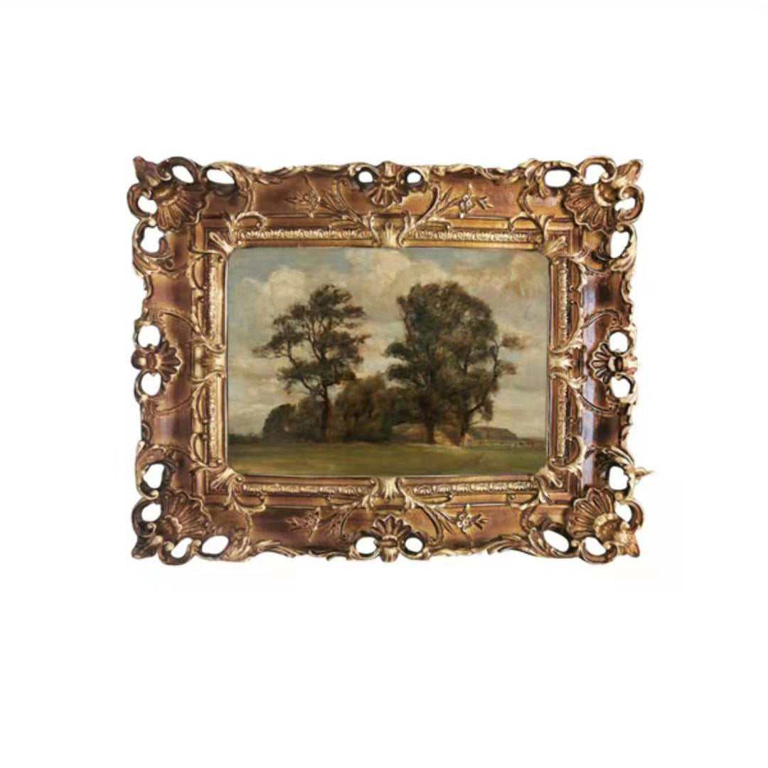 Gerahmter Vogel- und Blumen-Kunstdruck