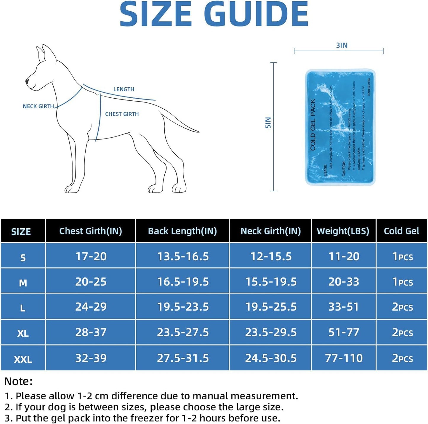 Unisex nan Hunde-Kühlweste mit abnehmbarem Kühlakku und verstellbarem Geschirr Brehn