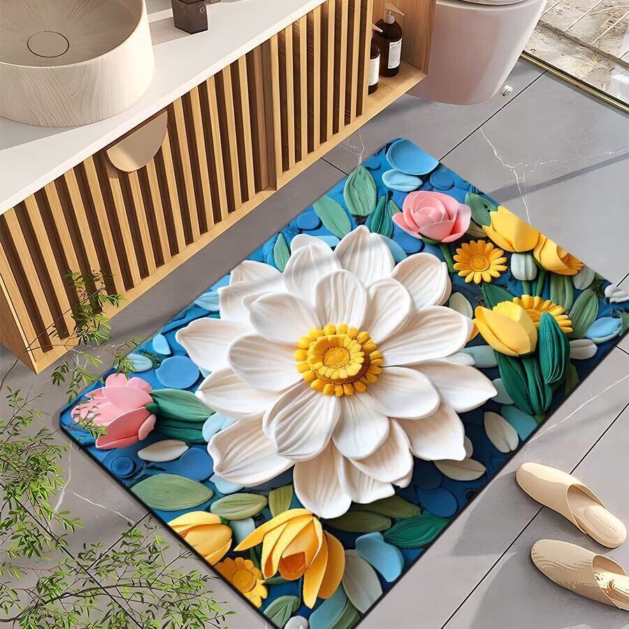 Blumenmotiv Rutschfeste Badematte Brehn