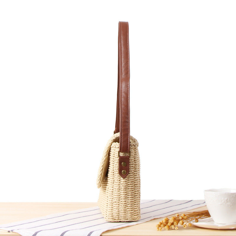 Handtasche Aus Geflochtenem Naturmaterial mit Abnehmbarem Schulterriemen Brehn