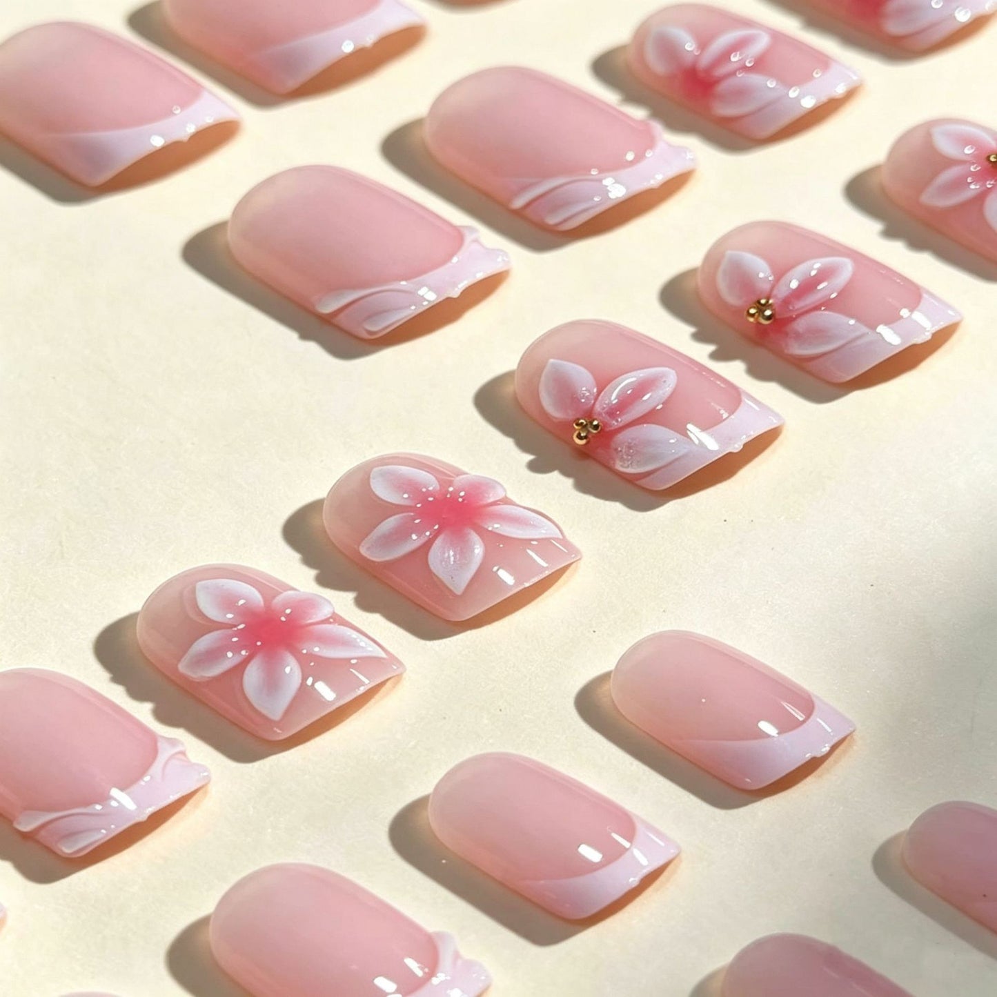 Florale Acryl-Nagelkunst-Spitzen Brehn