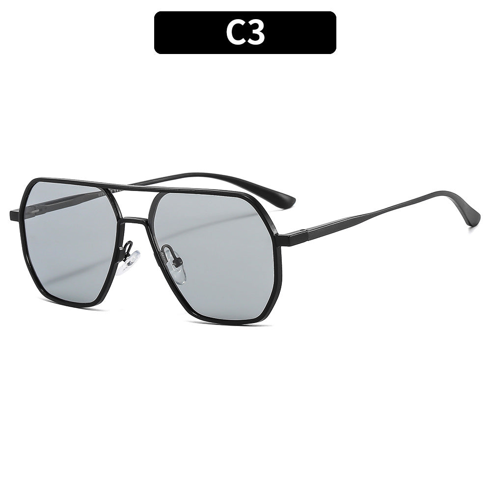 Sportliche Übergroße Sechseckige Sonnenbrille
