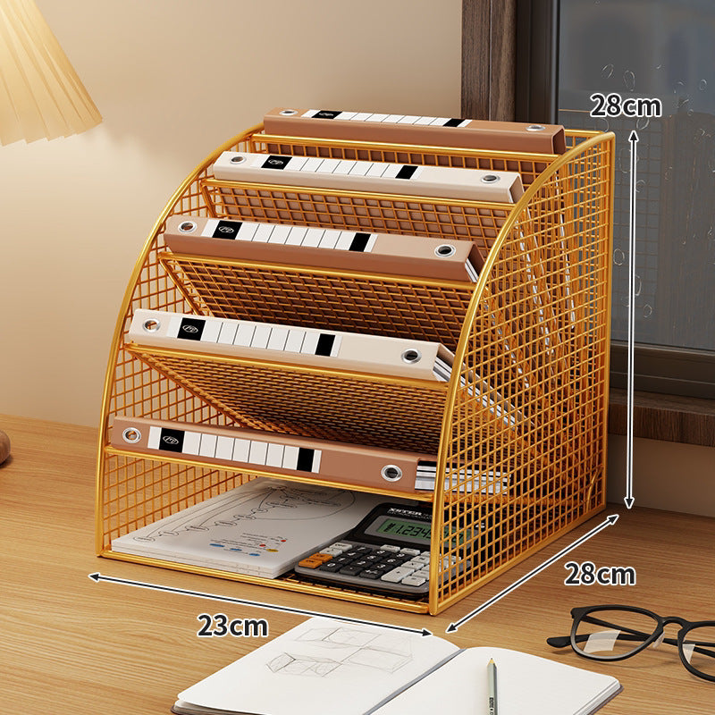 Schräger Vierstufiger Mesh Desktop Dokumenten- und Ordner-Organizer