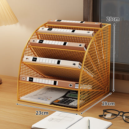 Schräger Vierstufiger Mesh Desktop Dokumenten- und Ordner-Organizer