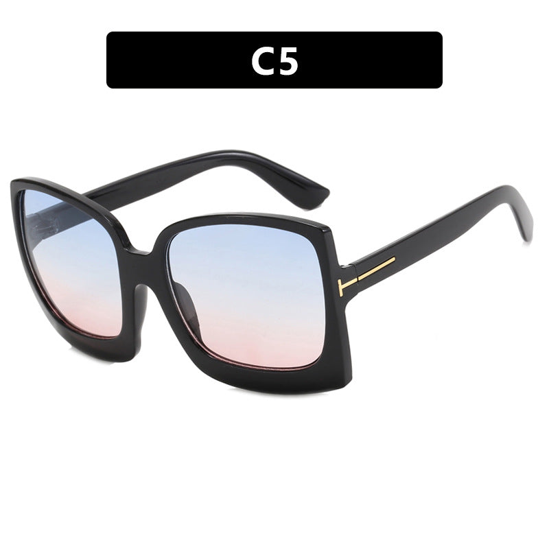 Damen oversized Sonnenbrille im modernen quadratischen Design mit verspiegelten Gläsern Brehn