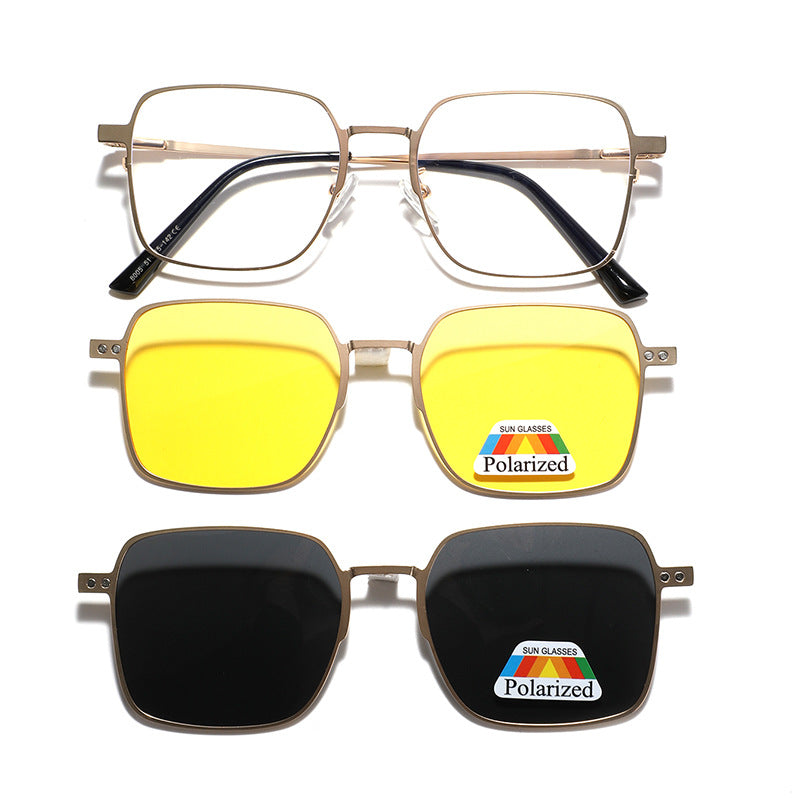 Damen vielseitige, modische Sonnenbrille mit wechselbaren polarisierenden Gläsern Brehn
