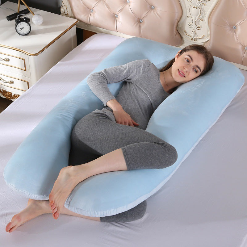 ergonomisches U-förmiges Ganzkörper-Schwangerschaftskissen mit abnehmbarem waschbarem Veloursbezug und verstellbarem Innenteil Brehn
