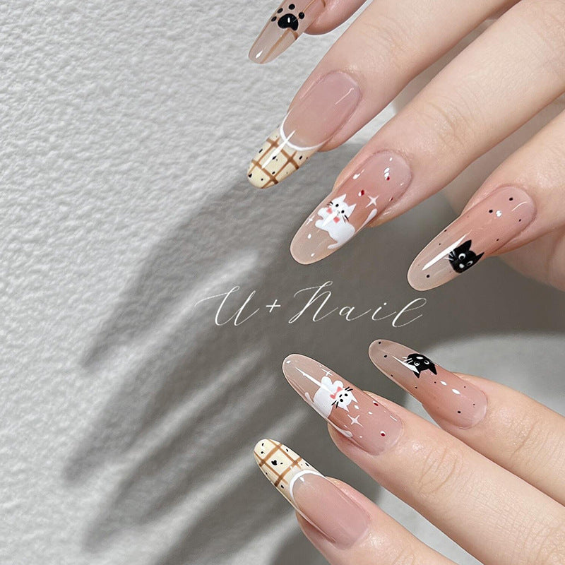 Verspielte Tier-Themen Presse-On Nagelkunst Brehn
