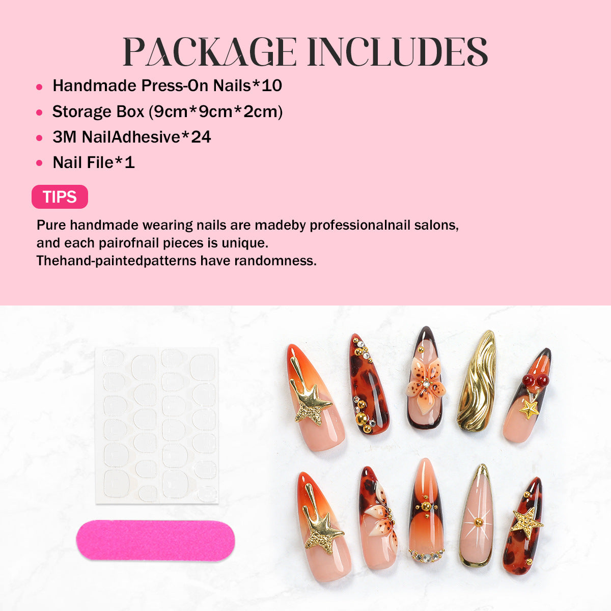 Kunstnagelset mit eleganten Verzierungen Brehn