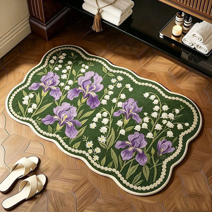 Floral gemusterte Memory-Schaum-Badmatte