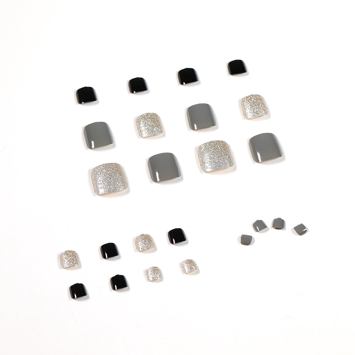 Kunstvolle Fußnagelkunst mit Glitzer- und Mattem Design Brehn