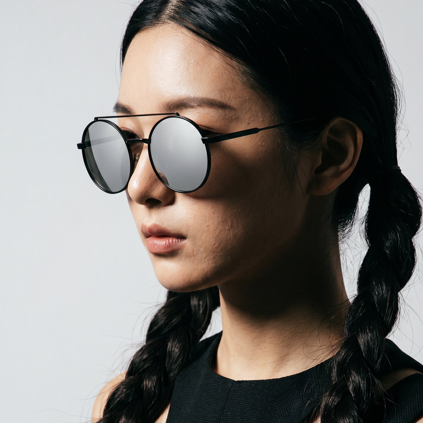 Damen runde Sonnenbrille mit modischem Metallrahmen Brehn