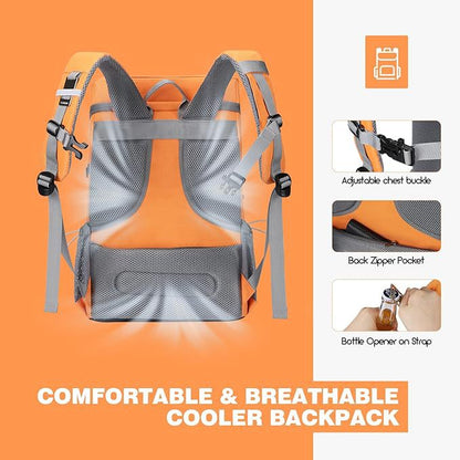 Unisex nan isolierter Picknick-Rucksack mit integriertem Kühlfach, Flaschenhalter und verstellbarem Gurtsystem Brehn