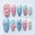 Kunstnagelset mit kreativen floralem und glitzernden Akzenten Brehn