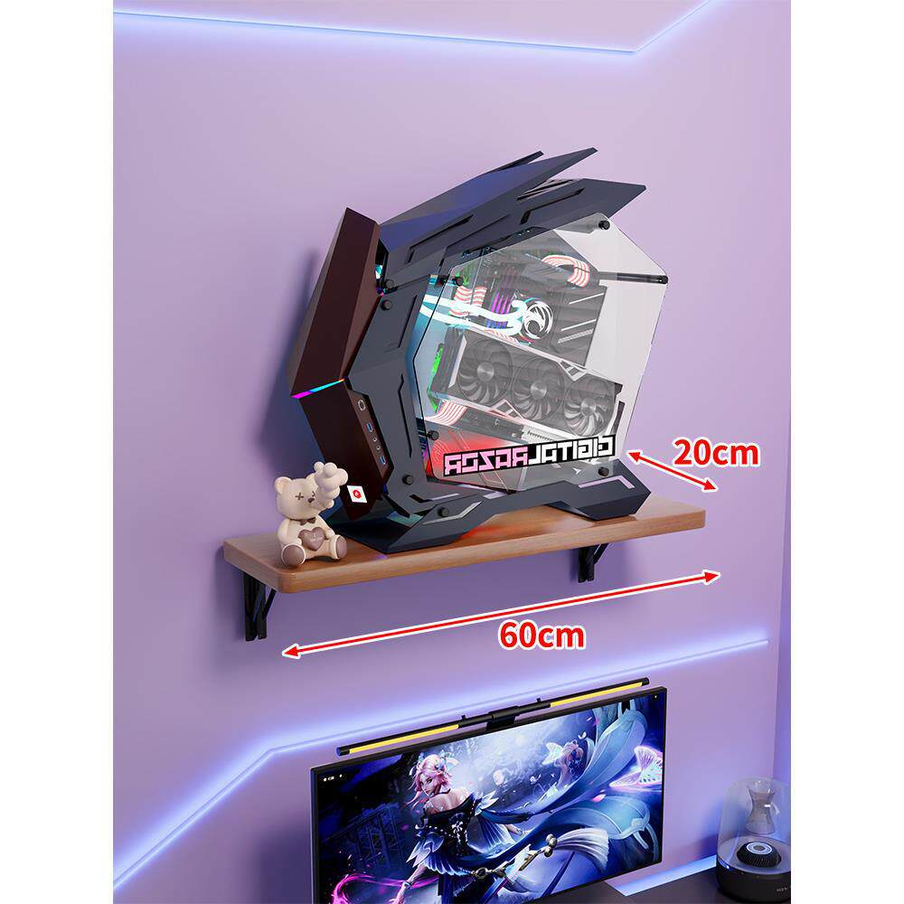 Wandmontage-Schwimmregal für Mid-Tower-Gaming-PC mit verstärkten Halterungen