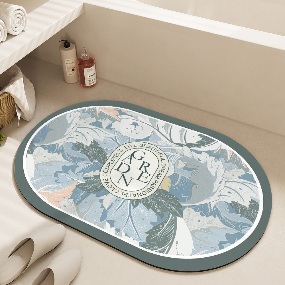 Oval Floral Badematte Brehn