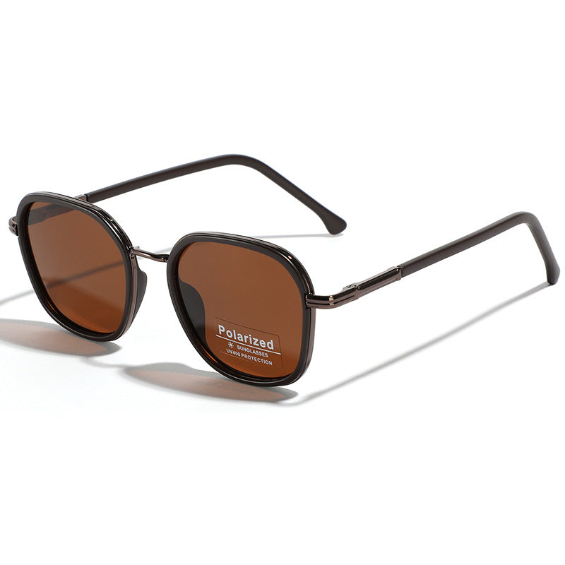 Damen geometrische polarisierte Sonnenbrille mit stilvollem Metallrahmen Brehn