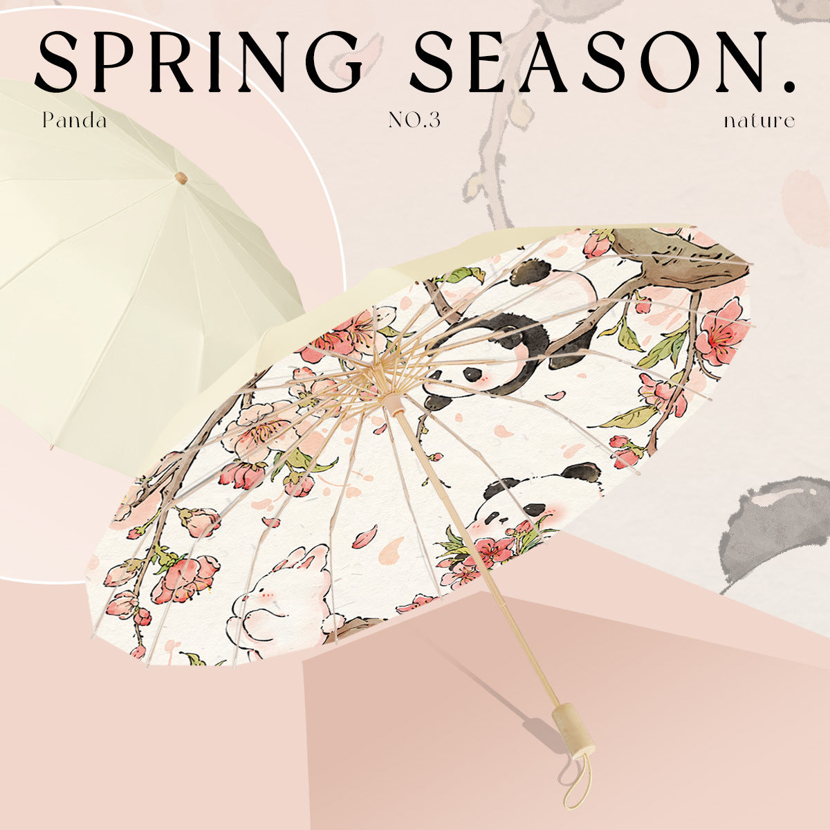 Damen eleganter Floral-Regenschirm mit manueller Öffnungsmechanik Brehn