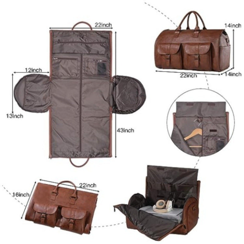 Elegante Reisetasche Im Vintage-Look mit Mehreren Taschen Brehn