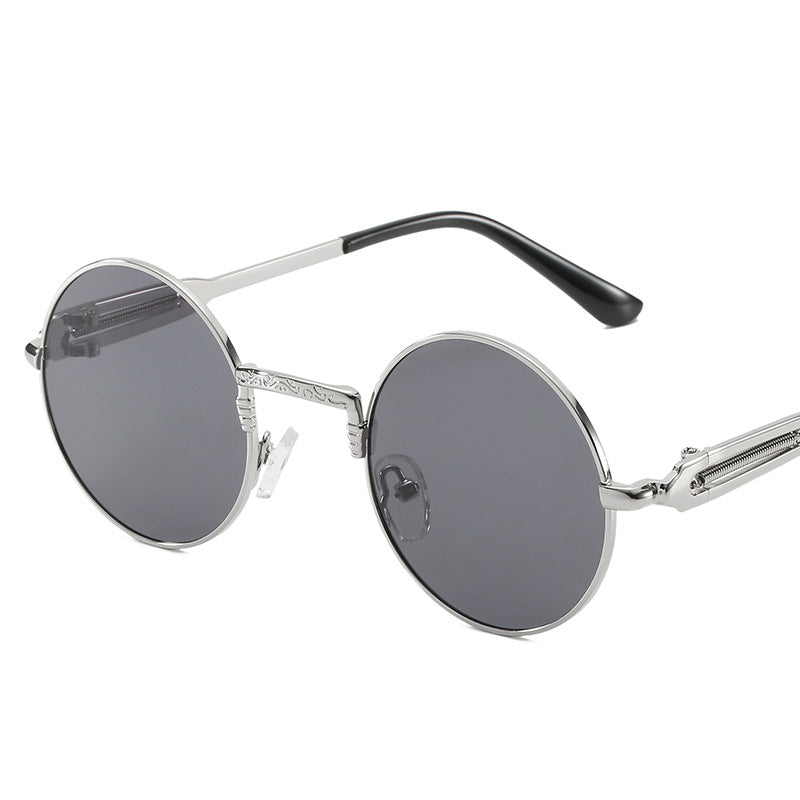 Damen runde modische Sonnenbrille mit feinem Metallgestell Brehn