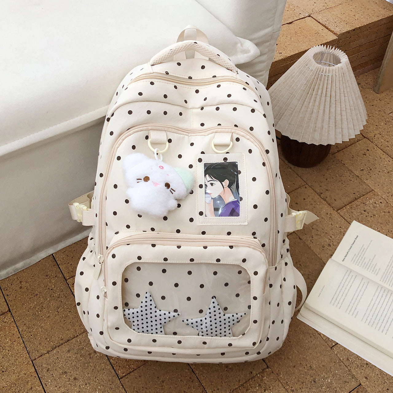 Niedlicher gepunkteter stilvoller Rucksack