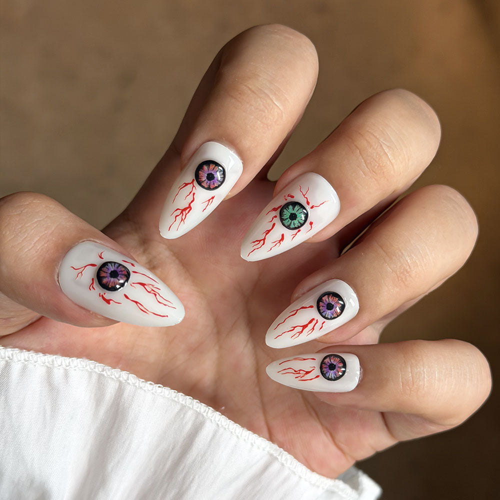 Künstlerisches Augen-Themen Presse-auf Nagelset Brehn
