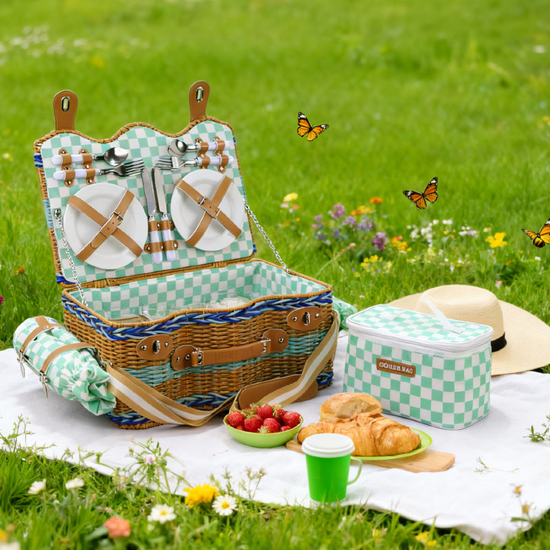 Damen Picknickkorb mit umfangreicher Ausstattung und stylischem Innenleben Brehn