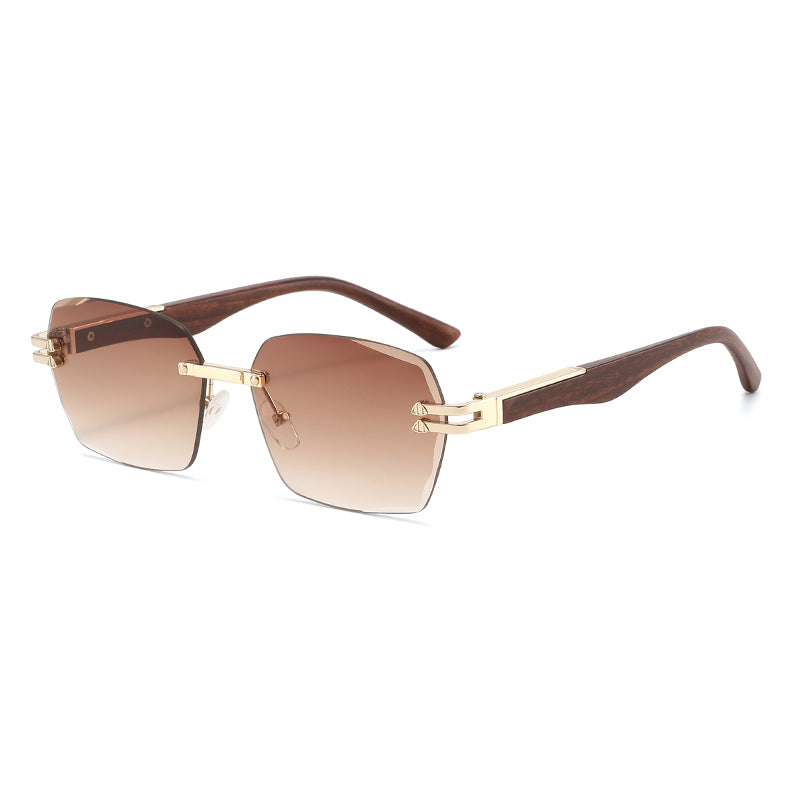 Herren elegante quadratische Sonnenbrille mit Holzarmen Brehn