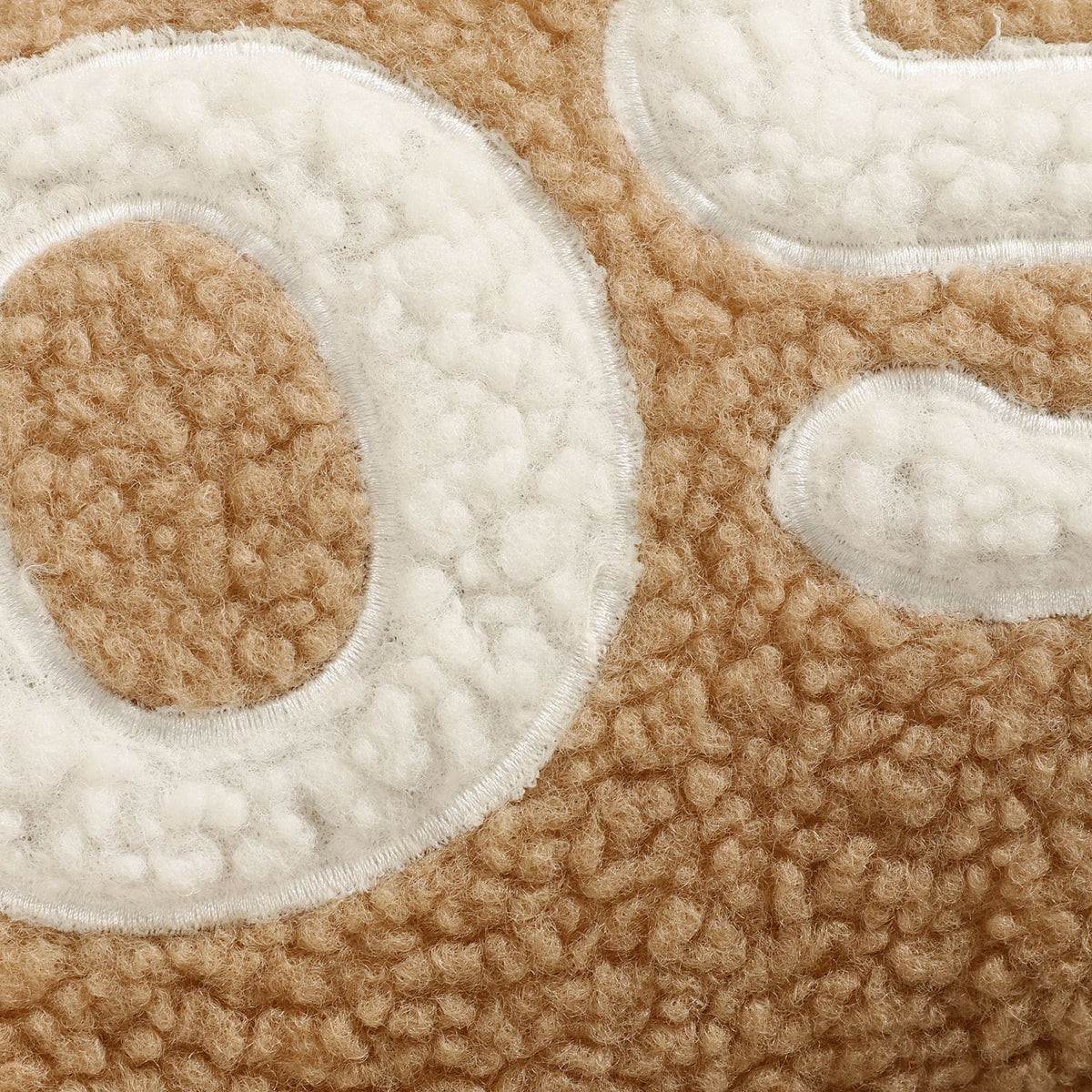 Sherpa-Faux-Shearling-Lendenkissenbezug mit Appliziertem Schriftzug