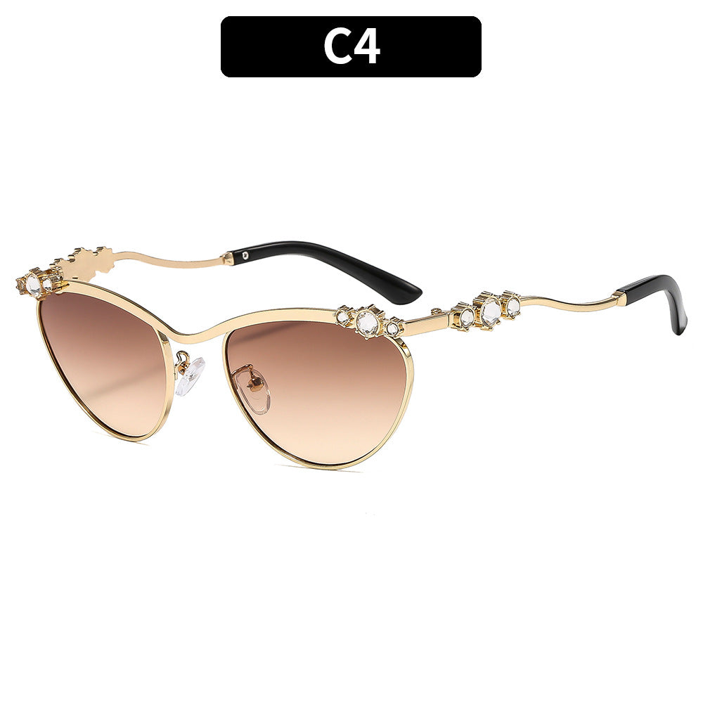 Damen Designer-Sonnenbrille mit funkelnden Details Brehn