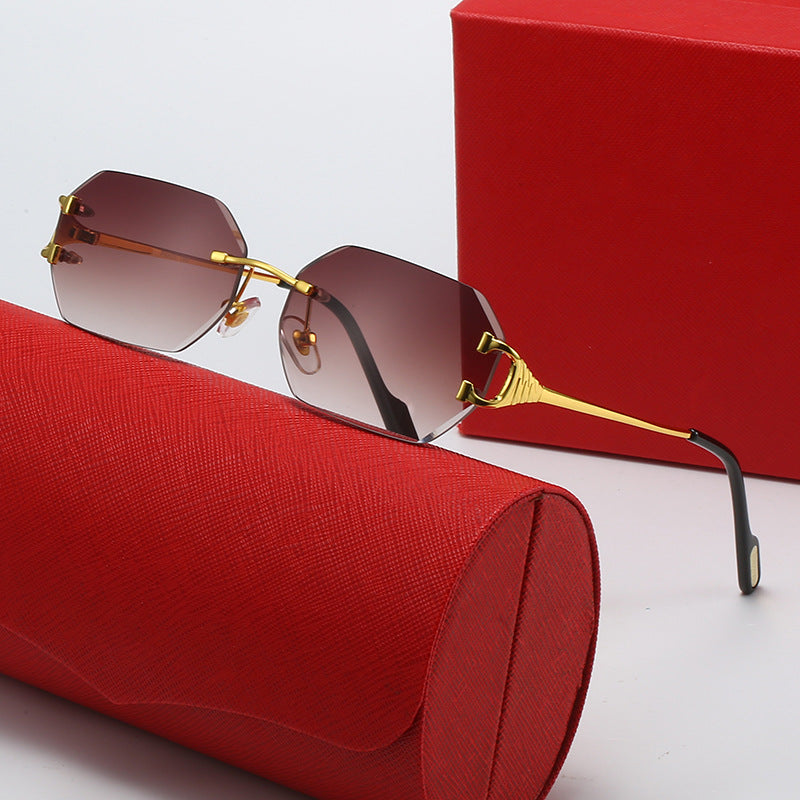 Damen moderne Oktagon-Sonnenbrille mit stylishem Metallrahmen und polarisierenden Gläsern Brehn