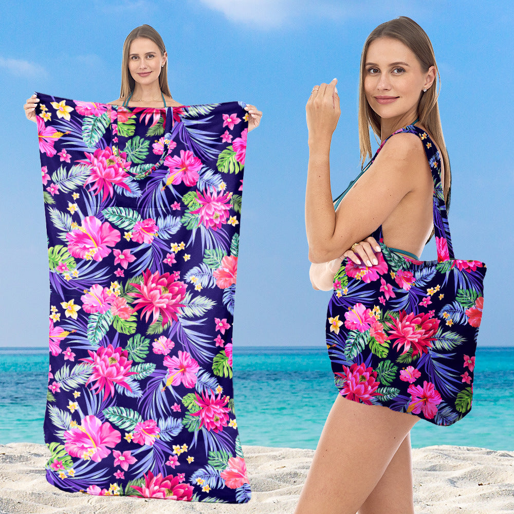 Multifunktionales Strandhandtuch mit integrierter Tragetasche Brehn