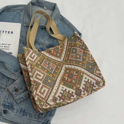Handgefertigte geometrisch gemusterte Tote Bag