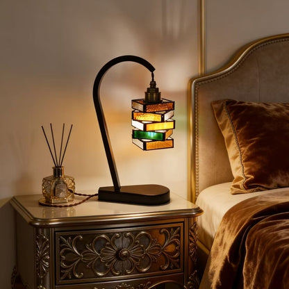 Vintage Inspiriertes Buntglas Tischlampe