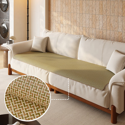 Sofa Seat Woven Breathable Summer Cooling Rattan-Style Protector