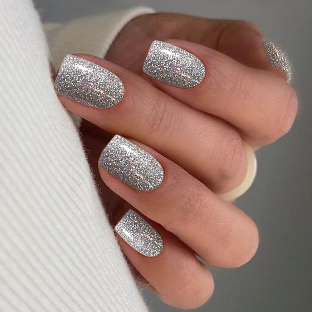 Glitzernde Glitzer Press-On Nägel Brehn