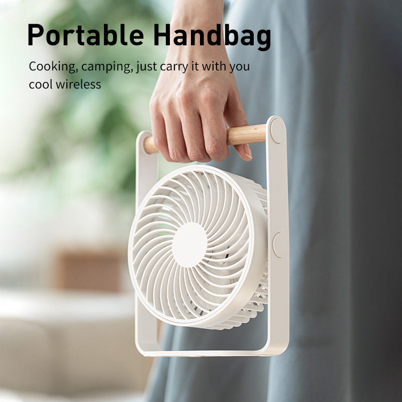 Unisex nan tragbarer Tischventilator mit verstellbarer Neigefunktion und Holzgriff Brehn
