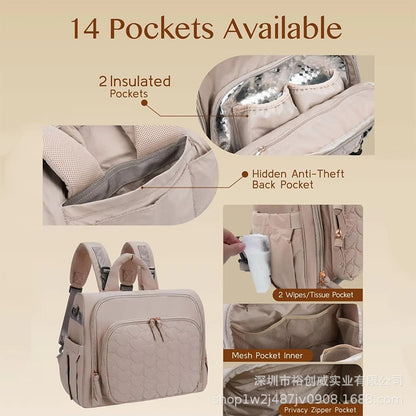 Multi-Funktionaler Windelrucksack mit Wickelmatte Brehn
