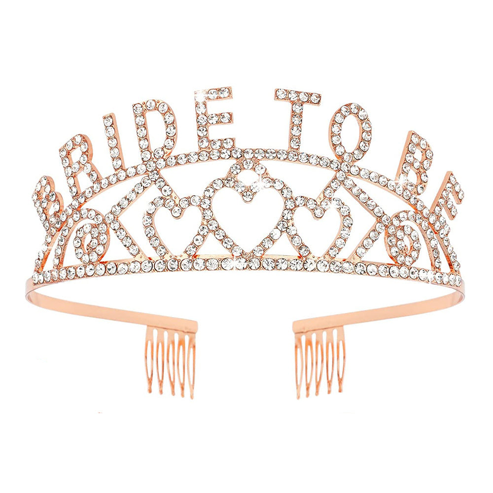 Damen Glitzernde Tiara mit Herzmotiven Brehn