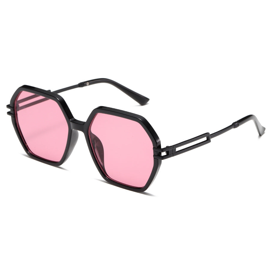 Damen modische Sonnenbrille im avantgardistischen Hexagon-Design Brehn