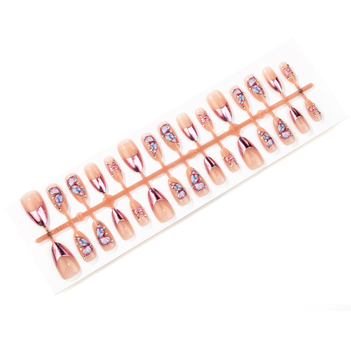 Dekoratives Schmetterling Press-On Nagelkunst Set Brehn