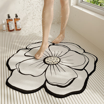 Künstlerische Blumen-Badematte