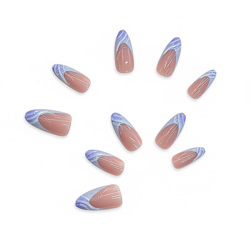 Künstlerisches Aquarell Press-On Nagelset Brehn
